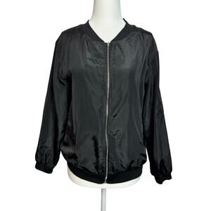 Lightweight Black Bomber Jacket Women’s Size L